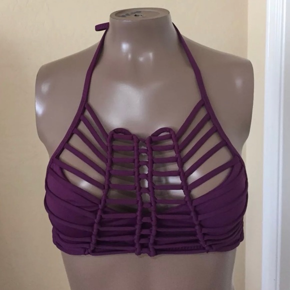 Purple Halter Strappy Bikini Top - Picture 1 of 2